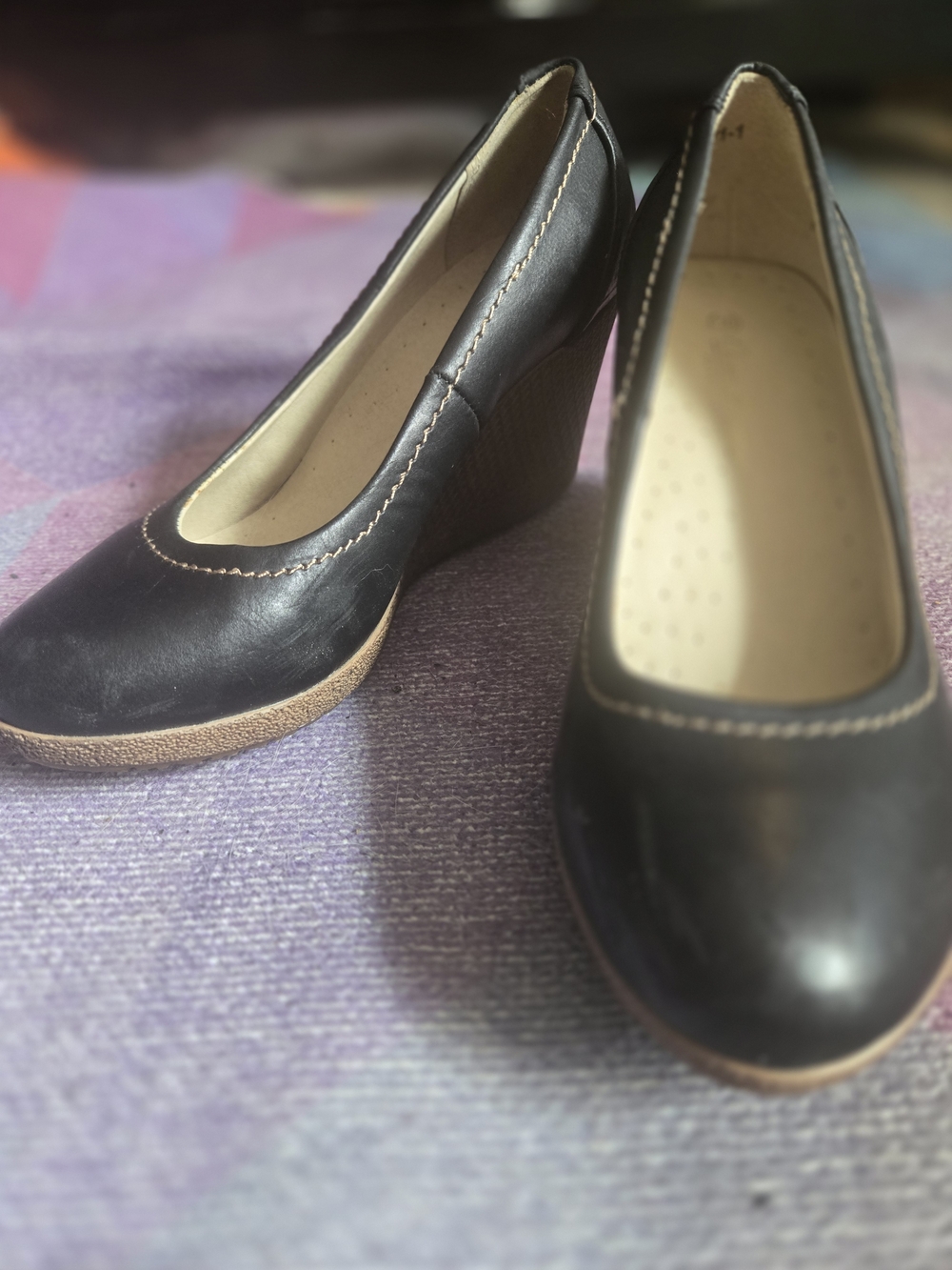 Classic Black Wedge Pumps for Women